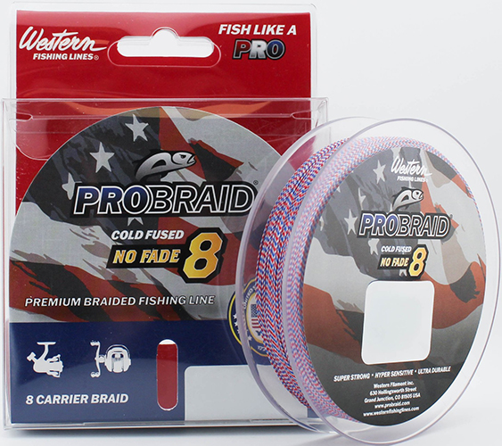 ProBraid NoFade Red, White & Blue Braded Line – 150 Yard Standard Spool