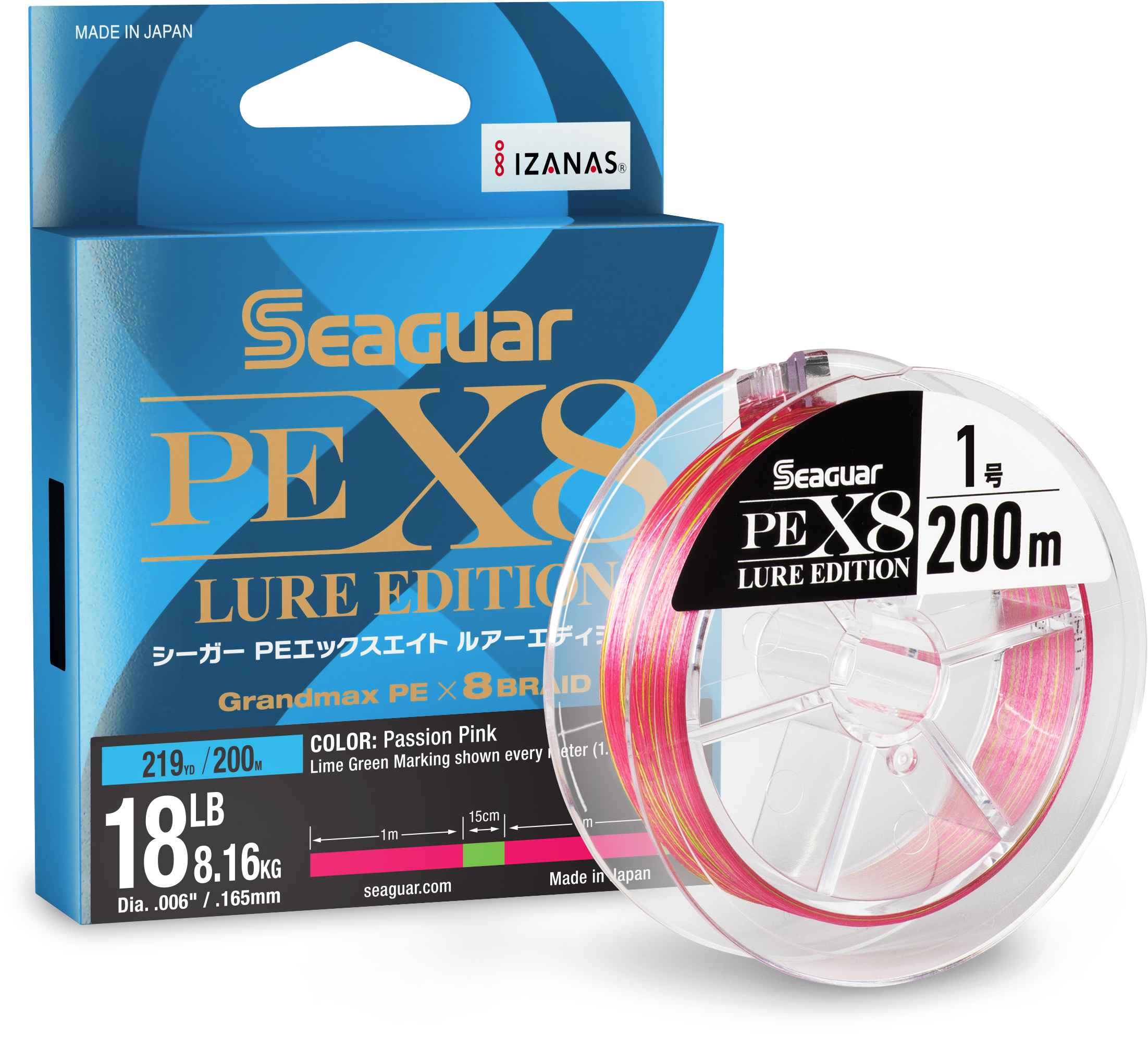 Seaguar JDM PEX8 HI-Vis Braid – 219 Yard Spool