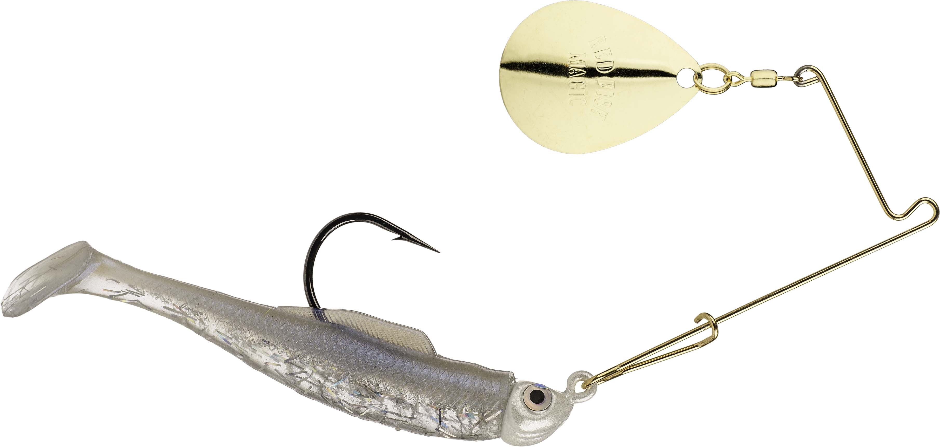 Strike King Redfish Magic Spinnerbait Paddletail Swimbait w/ Gold Colorado Blade - Picture 9 of 10
