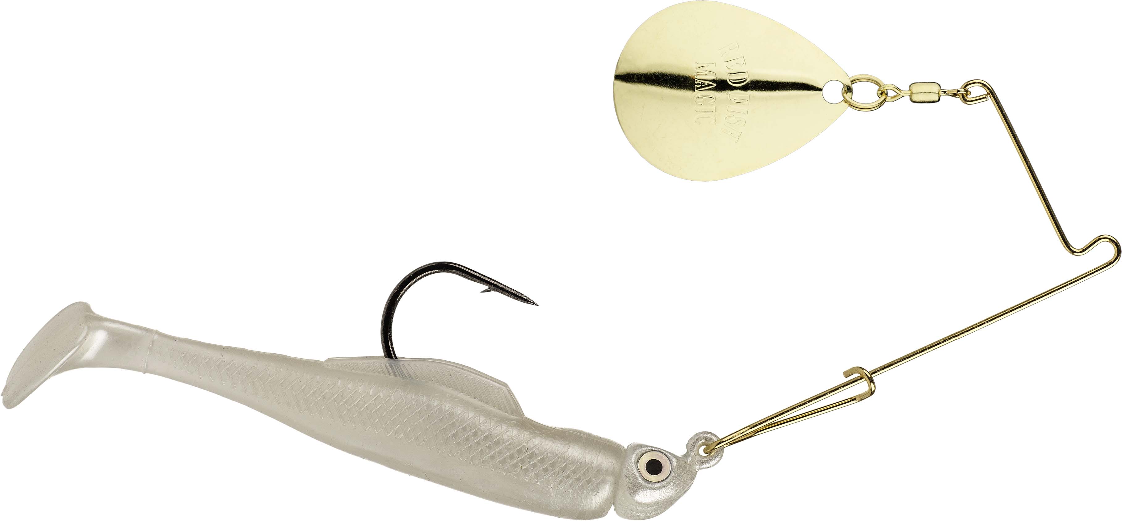Strike King Redfish Magic Spinnerbait Paddletail Swimbait w/ Gold Colorado Blade - Picture 10 of 10