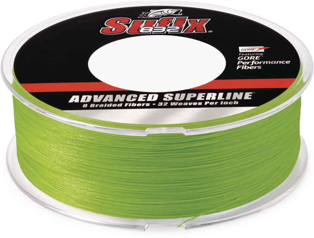 Sufix 832 Advanced Superline Neon Lime Green Braided Line – 600 Yard Bulk Spool