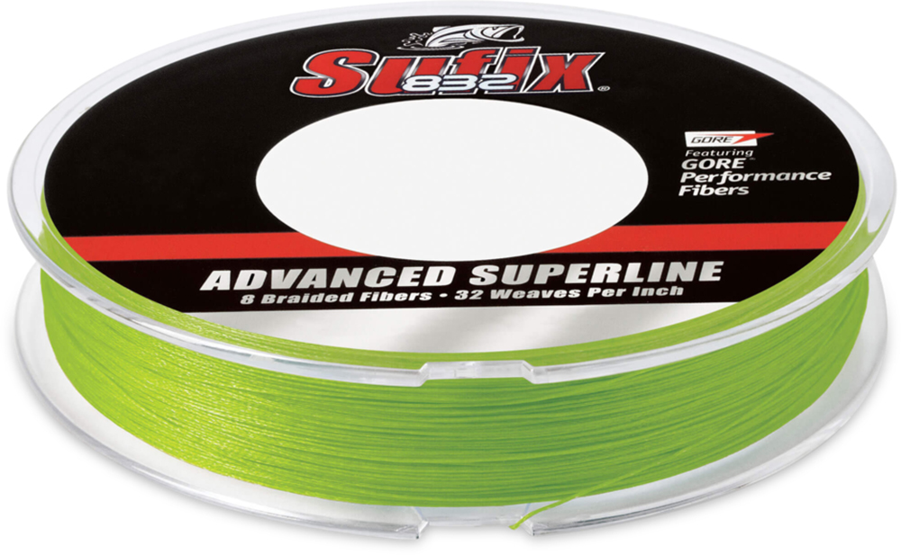 Sufix 832 Advanced Superline Neon Lime Green Braided Line – 300 Yard Filler Spoo